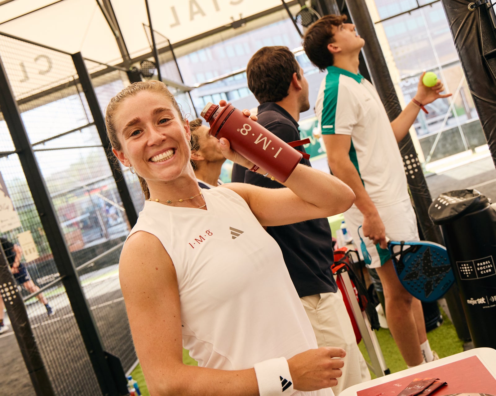 Generic padel scene; not the named athlete
