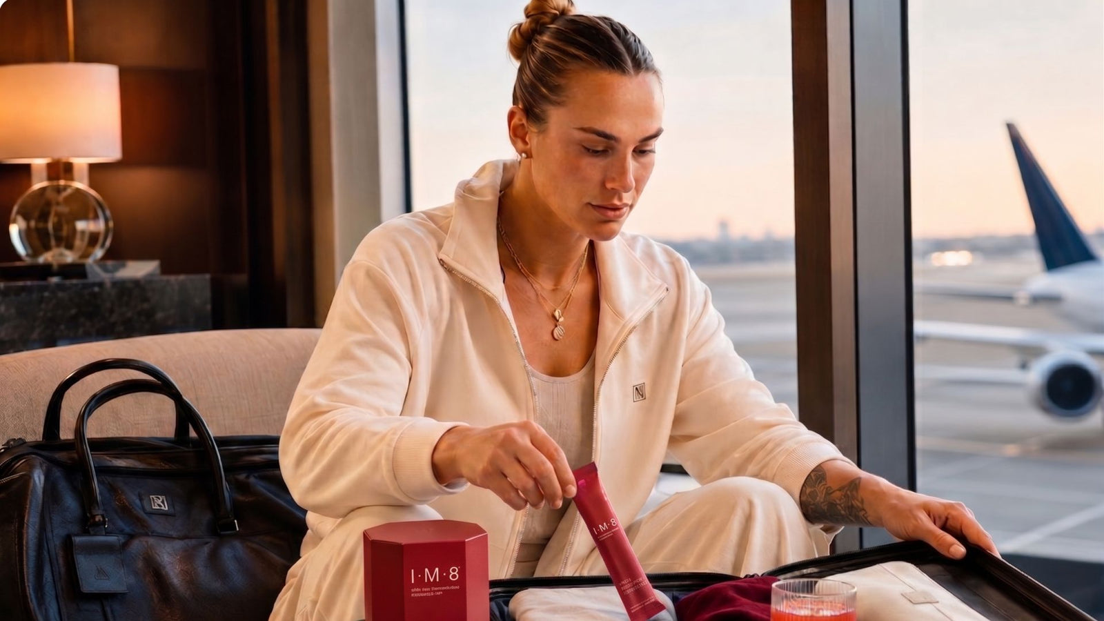 Aryna Sabalenka packing IM8 for travel