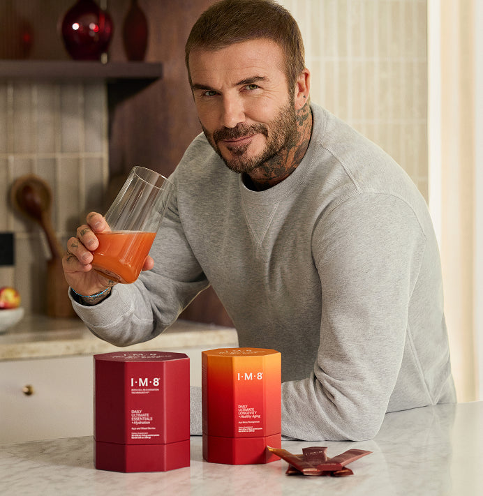 David Beckham with IM8 daily ultimate essentials